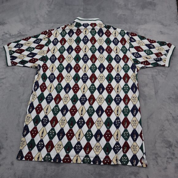 Roundtree Yorke Shirt Mens L Multicolor Short Sleeve Collared Button Cotton Polo - Picture 16 of 16